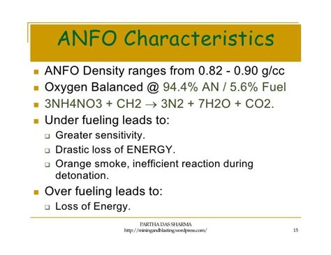 ANFO, Emulsion and Heavy ANFO blends - Useful explosive and blasting