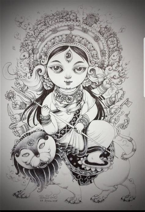 Durga Puja Drawing Sketch | Sketch Drawing Idea