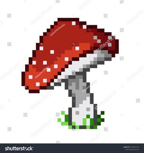 The Amanita mushroom. Pixel Art. Vector. #Ad , #AFFILIATE, #mushroom#Amanita#Pixel#Vector Perler ...