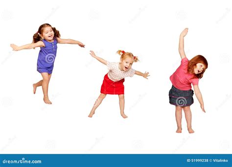 Happy Dancing Kids. Isolated On White Royalty-Free Stock Image | CartoonDealer.com #51999238