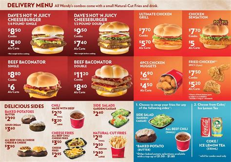 Wendy's | Delivery menu, Nutrition, Bacon