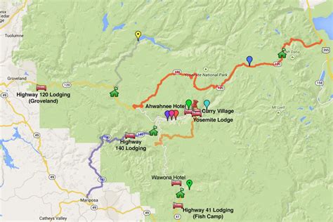 Map Yosemite Valley Lodge - London Top Attractions Map