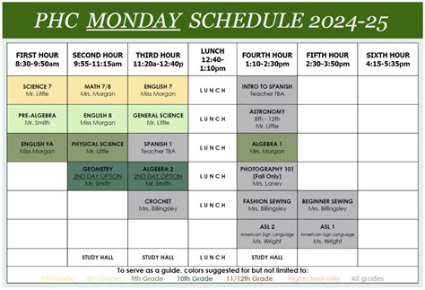 Class Schedule – PHC – Pearland Homeschool Connection