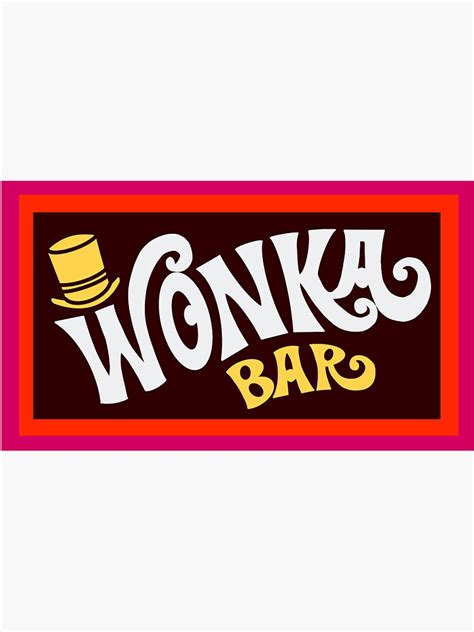 "Willy Wonka Chocolate Bar" Sticker for Sale by simzzuk | Redbubble