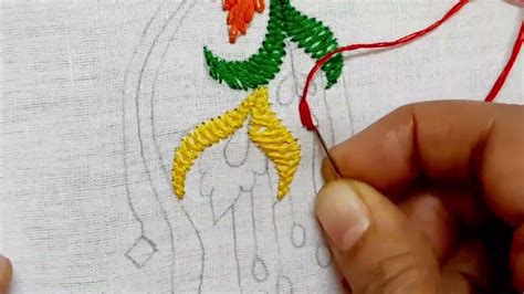 Hand Embroidery - Easy Hand Embroidery Design for Pillow Cover / Cushion Cover - YouTube