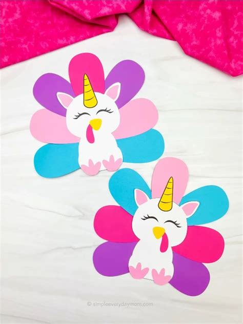 Unicorn Turkey Disguise Craft For Kids [Free Template] | Turkey ...