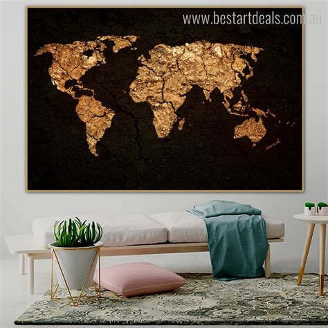 Buy World Map Pattern Canvas Print Wall Art Decor.