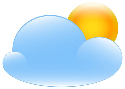 Partly Cloudy with Sun Weather Icon PNG Clip Art - Best WEB Clipart