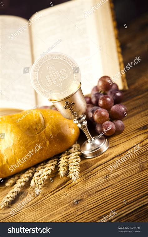 Holy Communion Bread, Wine Stock Photo 217224748 : Shutterstock