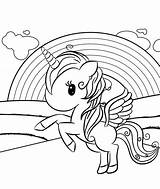 Unicorn Over The Rainbow coloring Page  Download Print Or Color sketch template