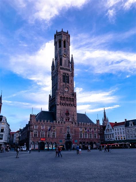 Bruges,tower,clouds,medieval architecture,belgium - free image from ...