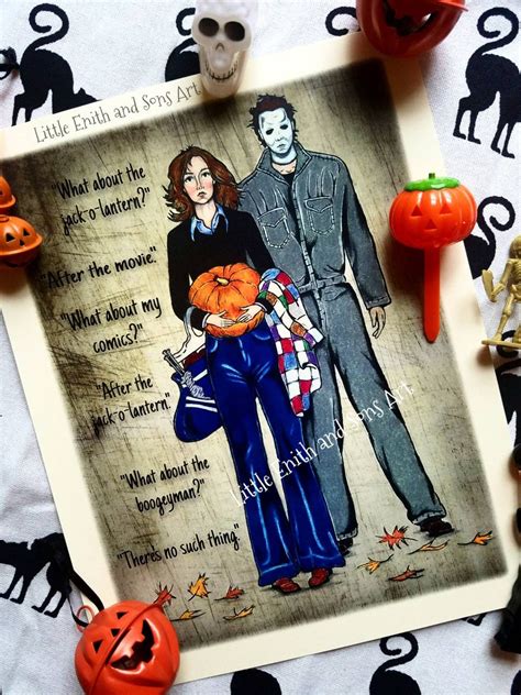 HALLOWEEN Art Print Michael Myers & Laurie Strode - Etsy