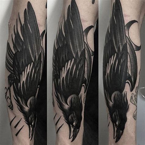 Tattoo uploaded by Robert Davies • Blackwork Crow Tattoo by Canijo ...