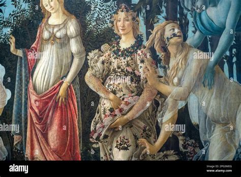 The Primavera, meaning Spring, painted by Sandro Botticelli on display ...