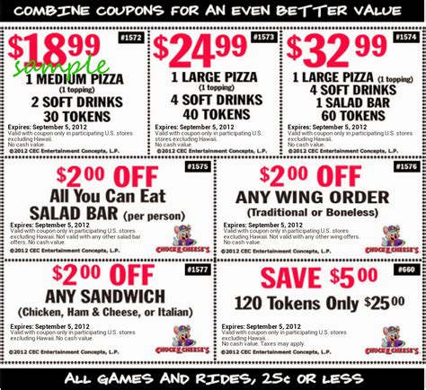 Chuck E Cheese Printable Coupons