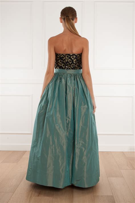 Martin grant Long Taffeta Skirt in Green | Lyst