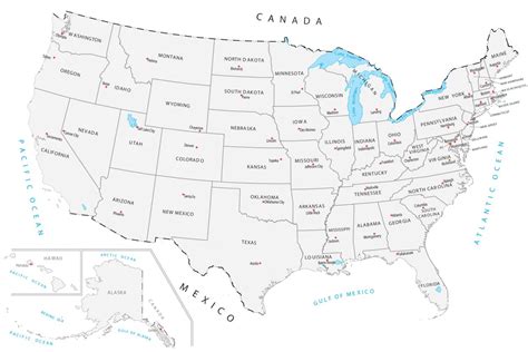 Usa Map States And Capitals