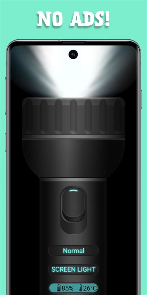 Flashlight – No Ads, Home Screen Icon, White Screen – Just4Fun Mobile