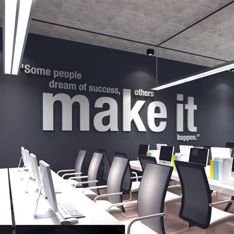 Make It Happen, 3D Office Decor Wall Art, Inspirational and Motivational Typography Decals ...