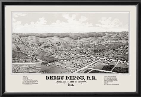 Derry Depot NH 1887 | Vintage City Maps