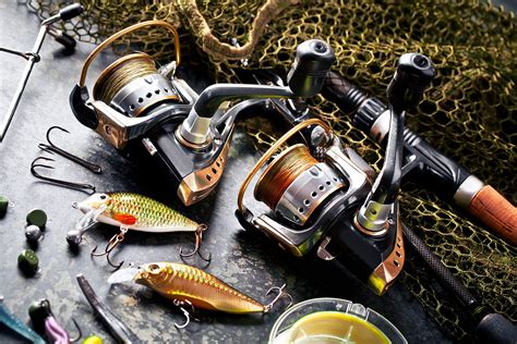 HD wallpaper: fish, network, fishing, rod, bokeh, hooks, tackle ...