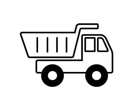 Dump Truck Outline / Construction Clipart / Construction Truck / Dump ...