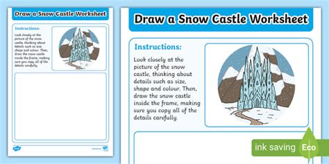 Draw a Snow Castle Copying Activity (Hecho por educadores)