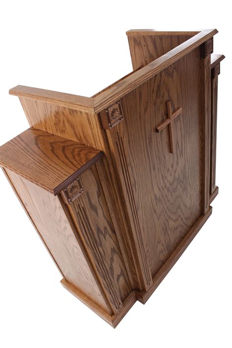 The larger version of the chapel podium, the Church Pulpit 900 features a large cross on the ...