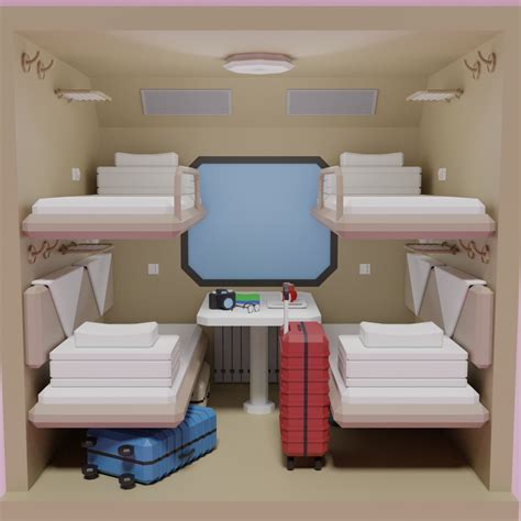 3D Lowpoly Sleeper Train Interior Model - TurboSquid 2158706