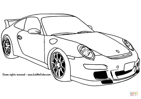 Porsche 911 GT3 coloring page | Free Printable Coloring Pages