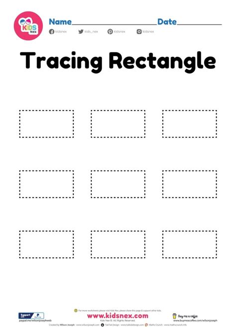 Tracing Rectangle Worksheet - Free Printable PDF