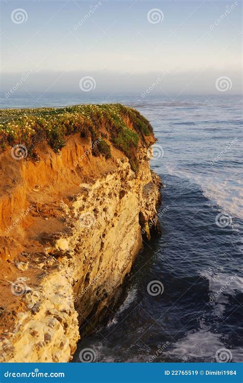 California Coast Cliff at Sunset Stock Image - Image of landscape, green: 22765519