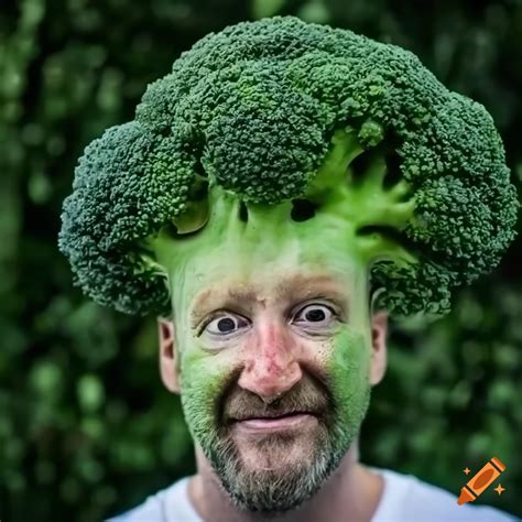 Man with broccoli eyes on Craiyon