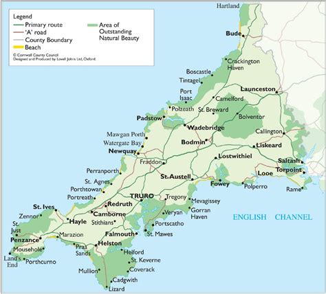 Cornwall England Map