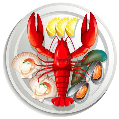 Seafood stock vector. Illustration of clipart, food, lobster - 57014686