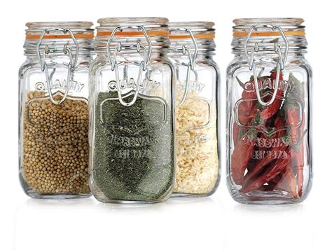 Elegant Home Airtight Glass Spice Jar Hermetic Seal Bail & Trigger/Jar ...