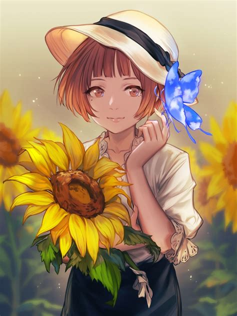 Sunflower Anime Girl Wallpapers - Wallpaper Cave