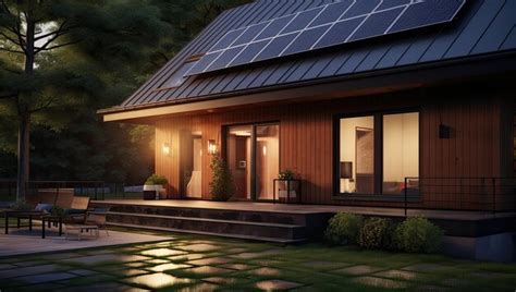 Premium AI Image | Black solar panels on the roof Beautiful large ...