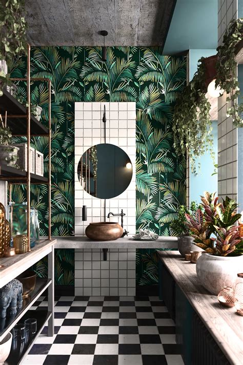 botanical bathroom decor | Interior Design Ideas