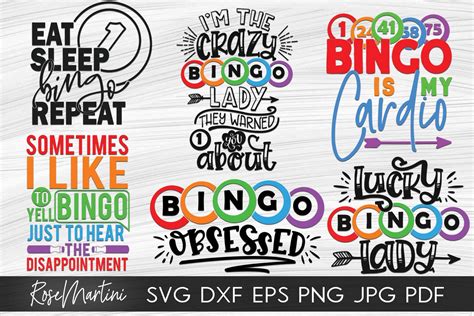 Bundle Of 6 Bingo Designs SVG Bingo SVG Bingo lover (525267) | Cut ...