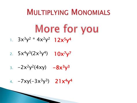 PPT - Multiplying Monomials PowerPoint Presentation, free download - ID:5833231