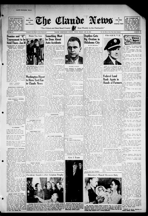 Claude News (Claude, Tex.), Vol. 52, No. 22, Ed. 1 Friday, January 24, 1941 - The Portal to ...