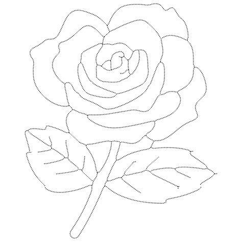 Beautiful Rose Flower Tracing coloring page - Download, Print or Color Online for Free