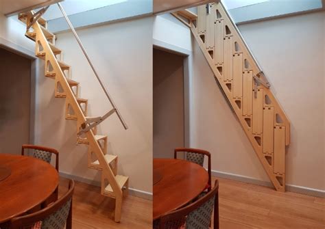 Revolutionary Hideaway Staircase Folds Flat Against the Wall - Living in a shoebox