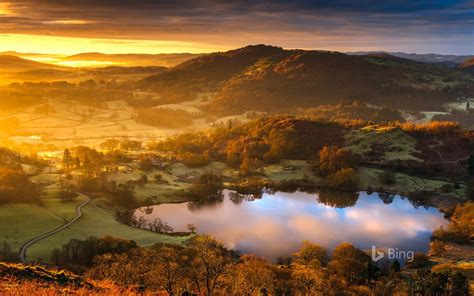 Loughrigg Tarn sunrise UK 2020 Bing Desktop Preview | 10wallpaper.com