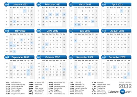 2032 Calendar