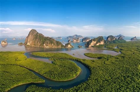 Paronamic aerial view of Phang Nga bay - Selene Ocean Yachts