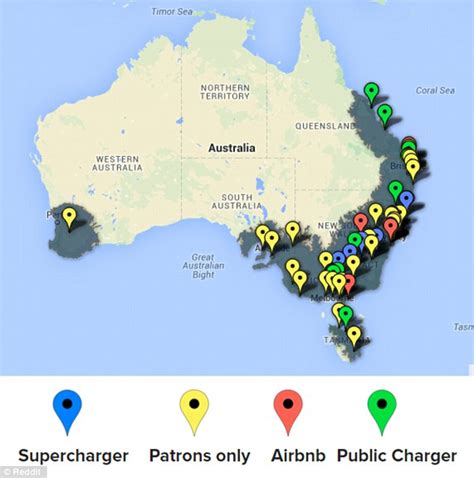 Spots in Australia where you can charge your Tesla revealed | Daily Mail Online