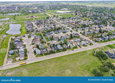 Aerial View of Martensville in Central Saskatchewan Stock Photo - Image of martensville, view ...