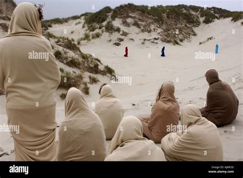 Terschelling Oerol theatre festival a performance of the living picture company Stock Photo - Alamy